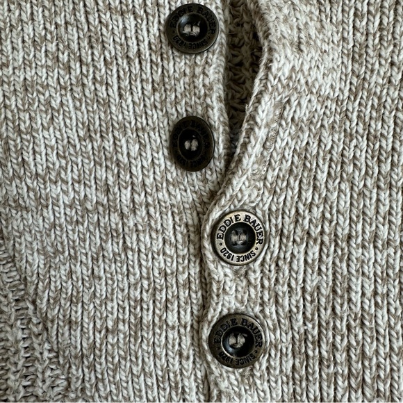 Eddie Bauer Vintage Men’s Oversized Cotton Henley Sweater USA L - Picture 6 of 13